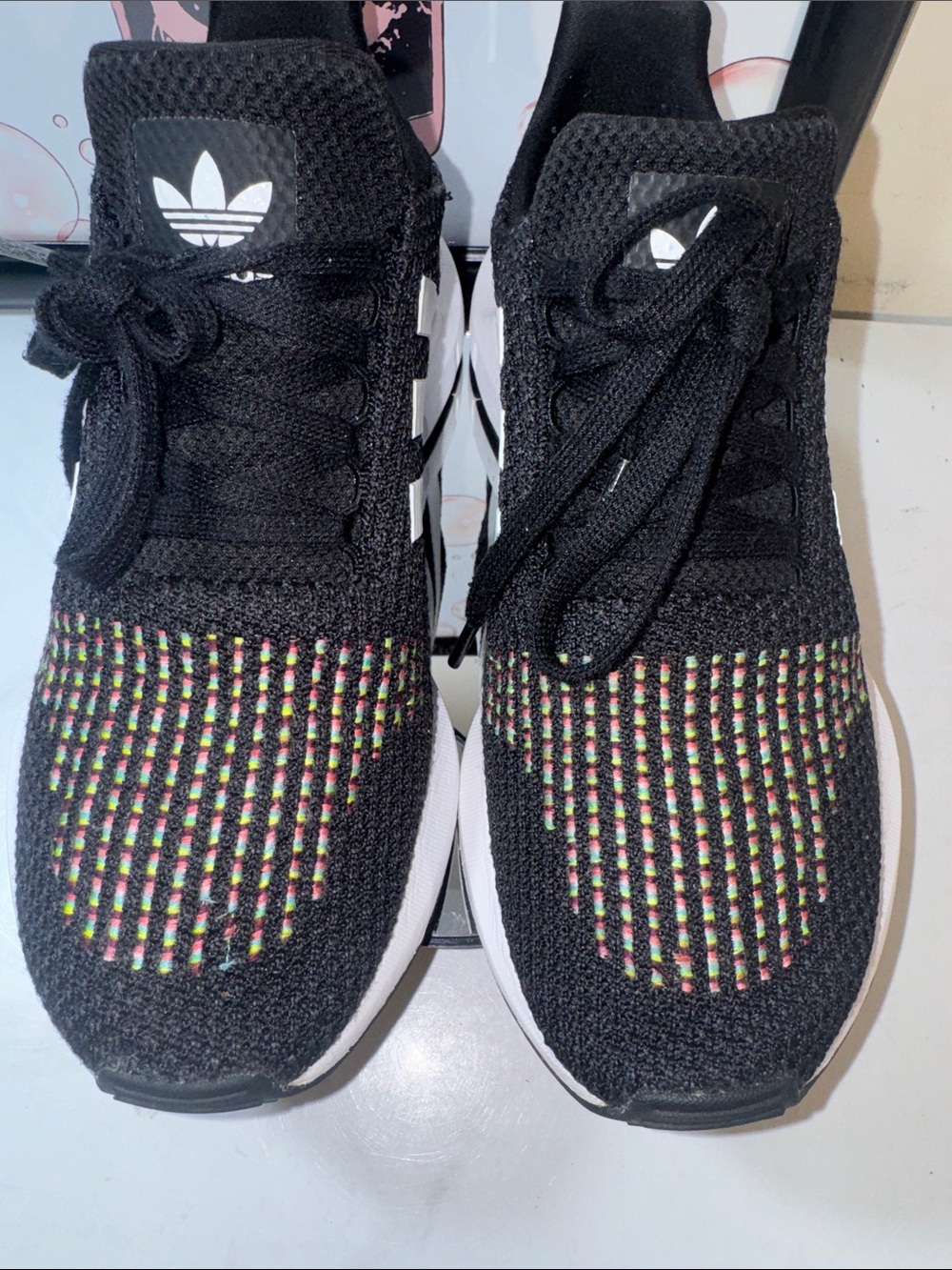 adidas Swift Run Black/Rainbow Sneakers - Women’s Size 7.5 - Picture 9 of 11
